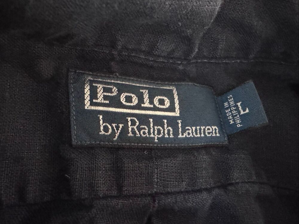 Polo Ralph Lauren Navy Linen Shirt Mens Size L - Picture 8 of 8